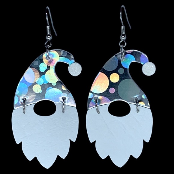 Jewelry - Dangle Earrings Santa Iridescent Hat Christmas